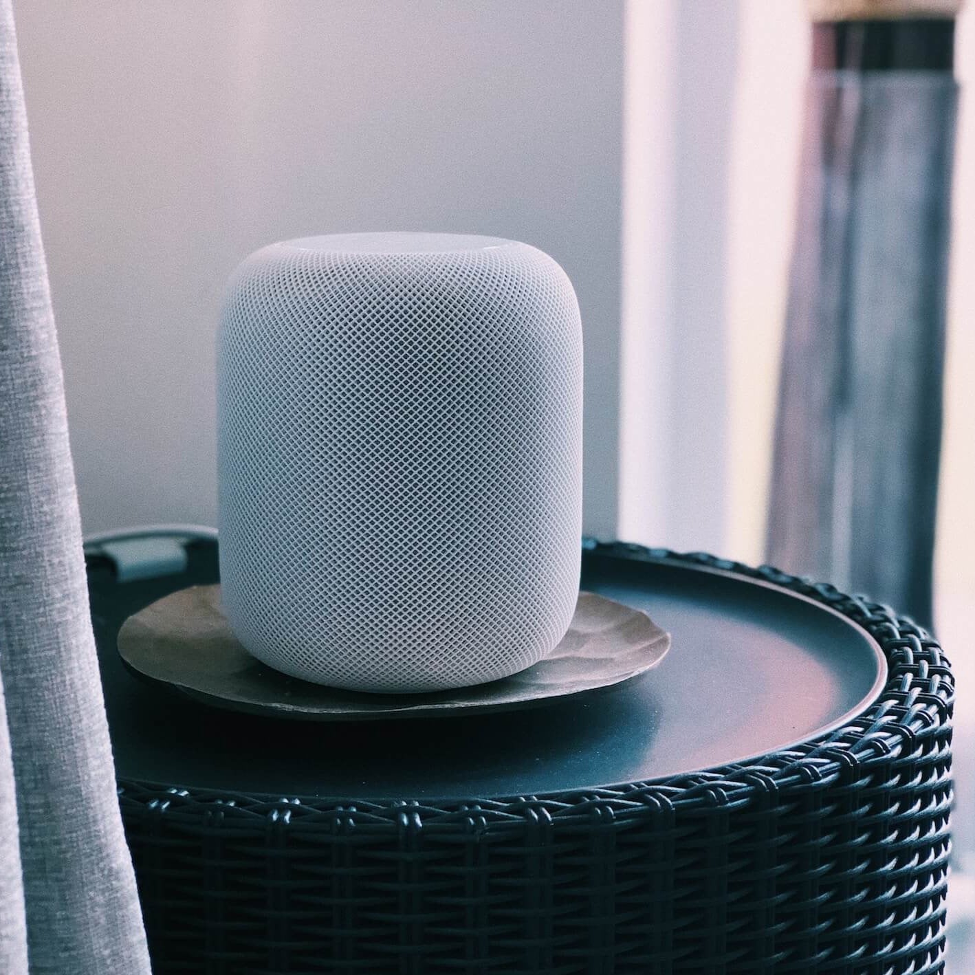 apple HomePod smart hub in living room